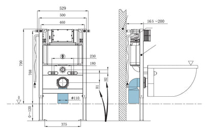 R&T Low Height In-Wall Cistern For Wall Hung Toilet Pan - G3005-F