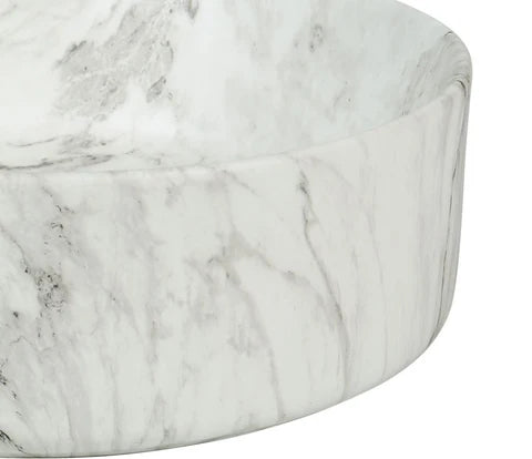 405*405*130mm Matte White with Delicate Stone-look Veining Above Counter Basin