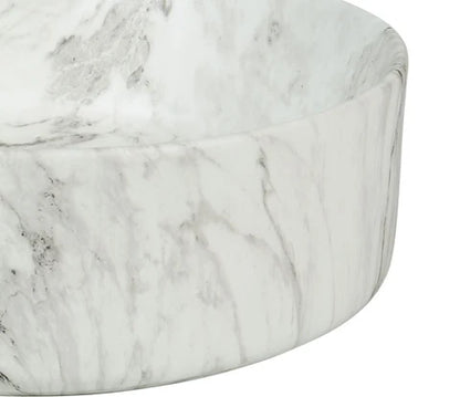 405*405*130mm Matte White with Delicate Stone-look Veining Above Counter Basin