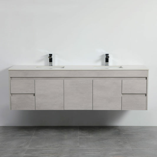 Nova Plywood Wall Hung Vanity - Concrete   Grey - 1800mm