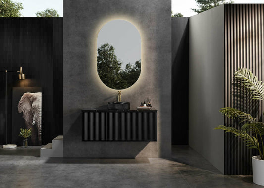 Kirribilli / Kliff Wall Hung Vanity - Matt Black - 1200mm