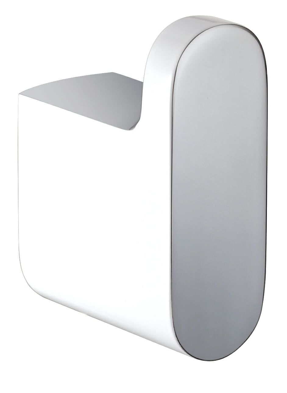 Cora Robe Hook - Chrome & White