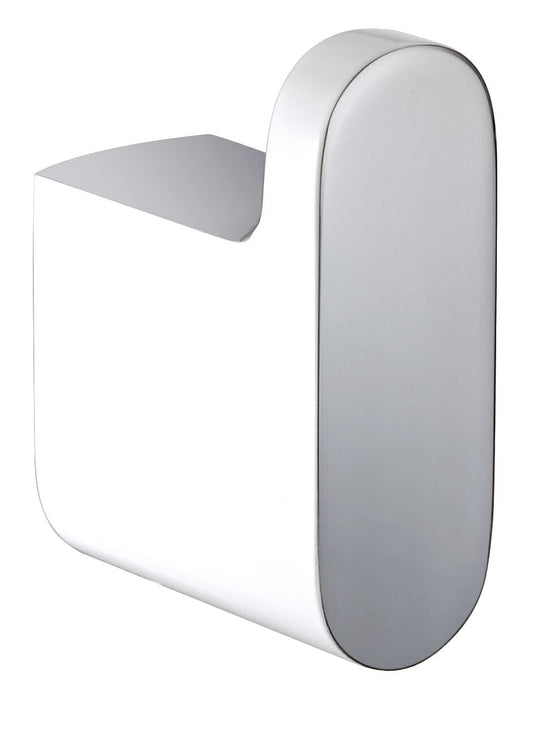 Cora Robe Hook - Chrome & White