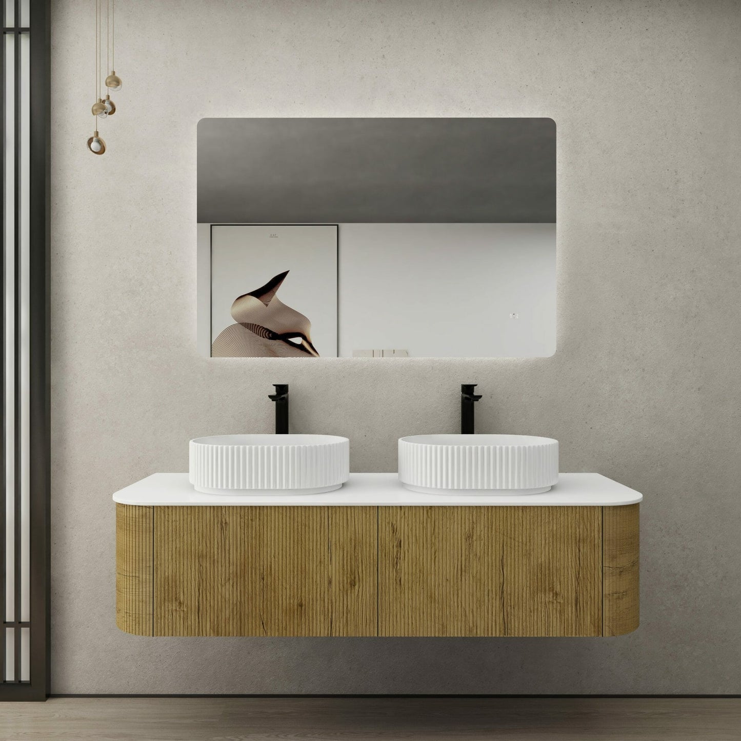 Bronte Wall Hung Vanity - Prime Oak -   1500mm