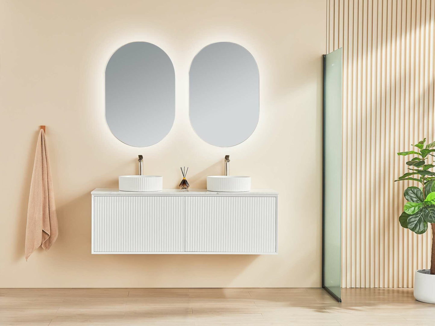 Kirribilli / Kliff Wall Hung Vanity - Matt White - 1500mm