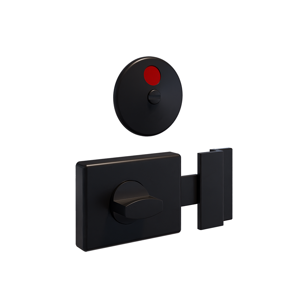 300 Series Designer Black Lock and Indicator Set - With Screw Fixings