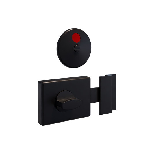 300 Series Designer Black Lock and Indicator Set - With Screw Fixings
