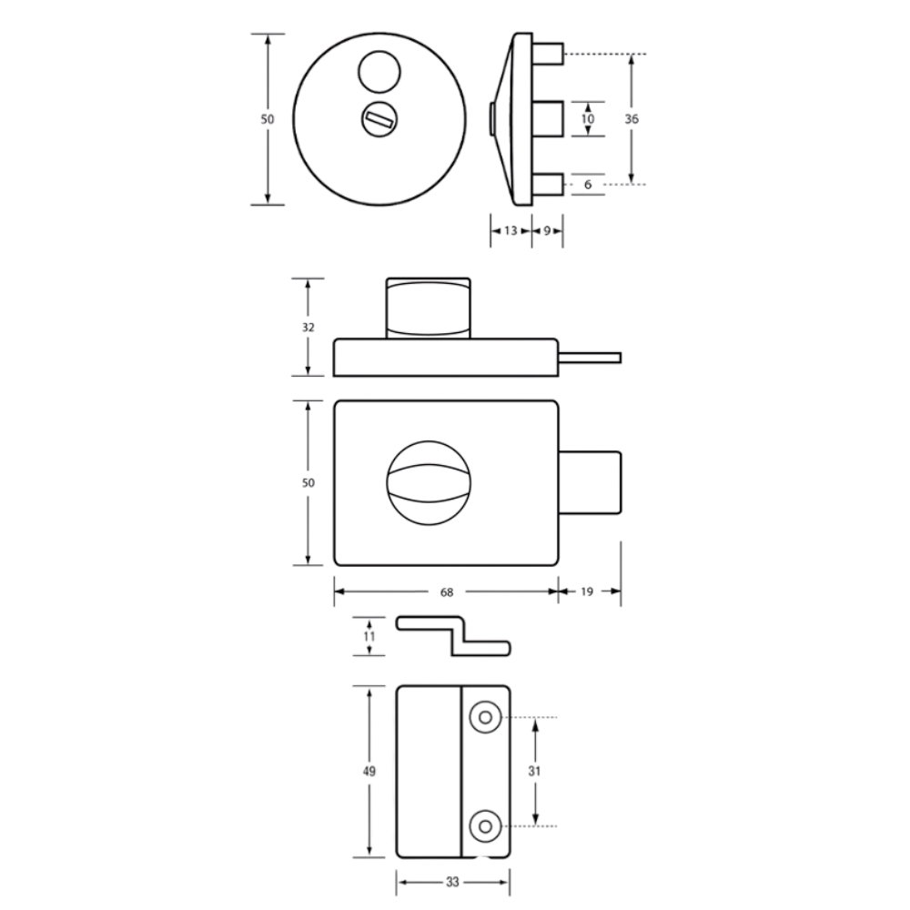 300 Series Lock and Indicator Set – With Screw Fixings