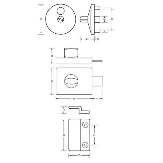 300 Series Safety Turn Lock and Indicator Set – With Screw Fixings