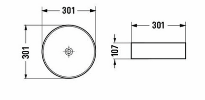 301mmx301mm  Above Counter Basin - Gloss White