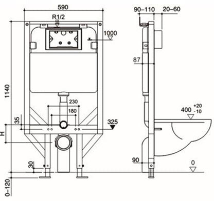 Frame In-wall Cistern 
for wall hung pan