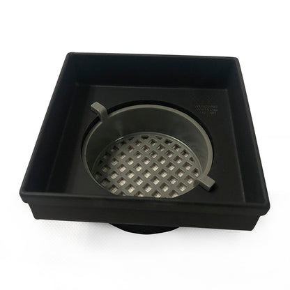 Radiant Tile Insert Square Shower Grate - 100 mm + 74mm outlet - Matt Black