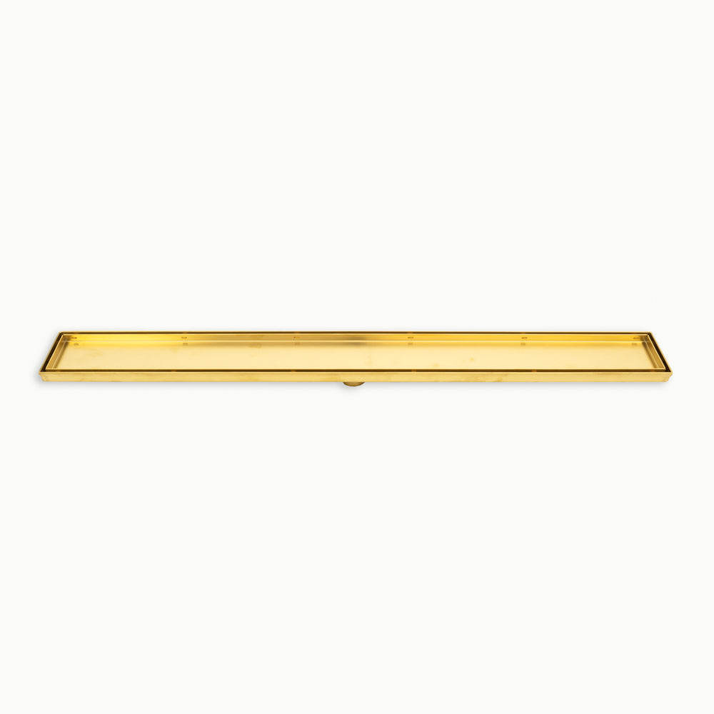 Radiant Tile Insert Linear Shower Grate - 900 mm length + 38mm outlet - Brushed Gold