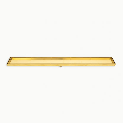 Radiant Tile Insert Linear Shower Grate - 900 mm length + 38mm outlet - Brushed Gold