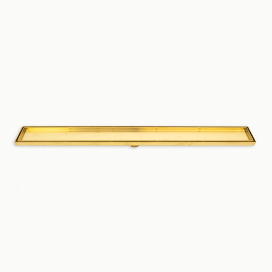 Radiant Tile Insert Linear Shower Grate - 900 mm length + 38mm outlet - Brushed Gold