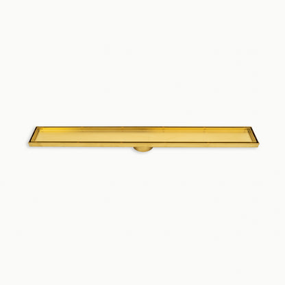 Radiant Tile Insert Linear Shower Grate - 800 mm length + 38mm outlet - Brushed Gold