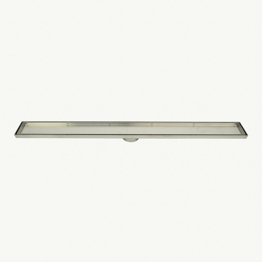 Radiant Tile Insert Linear Shower Grate - 1200 mm length + 74mm outlet - Brushed Satin