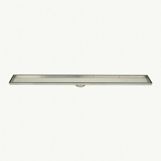 Radiant Tile Insert Linear Shower Grate - 1200 mm length + 74mm outlet - Brushed Satin