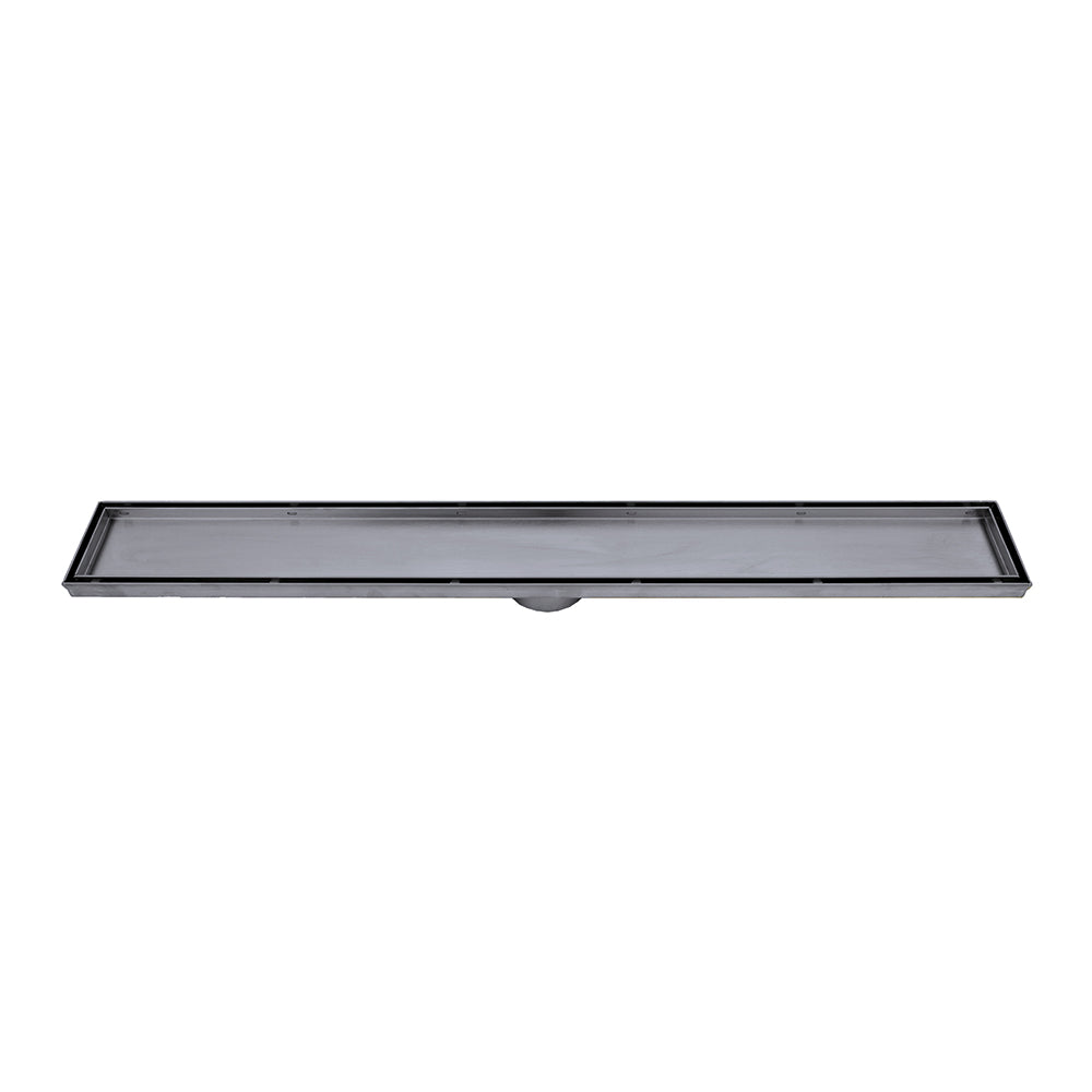 Radiant Tile Insert Linear Shower Grate - 600 mm length + 74mm outlet - Gunmetal Grey