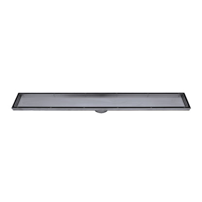 Radiant Tile Insert Linear Shower Grate - 900 mm length + 74mm outlet - Gunmetal Grey