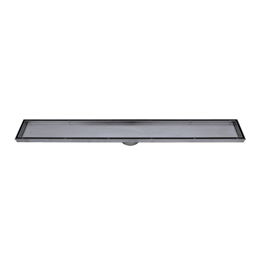 Radiant Tile Insert Linear Shower Grate - 900 mm length + 74mm outlet - Gunmetal Grey
