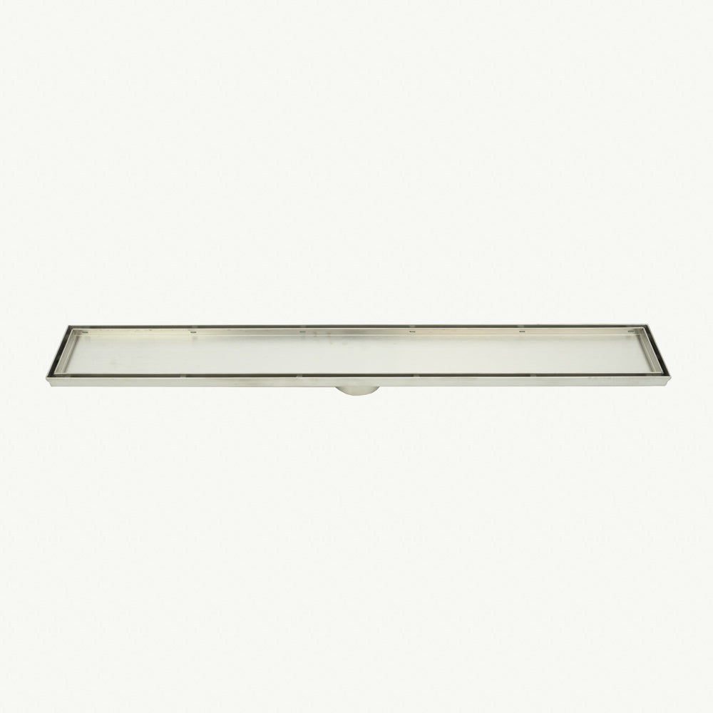 Radiant Tile Insert Linear Shower Grate - 800 mm length + 38mm outlet - Brushed Satin