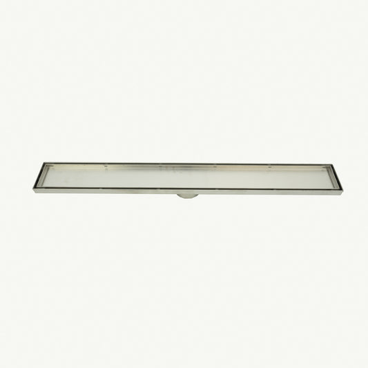 Radiant Tile Insert Linear Shower Grate - 900 mm length + 90mm outlet - Brushed Satin