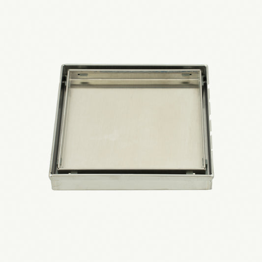 Radiant Tile Insert Square Shower Grate - 150 mm + 90mm outlet - Brushed Satin