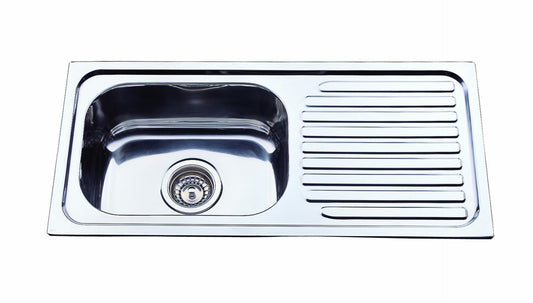 Single Bowl & Single Drainer   765x365mm - Stainless Steel