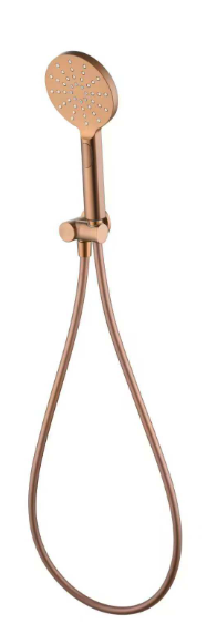 Cora Round Hand Shower On Wall Outlet Bracket Brushed Copper