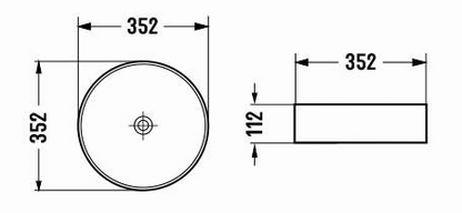 355mmx355mm  Above Counter Basin - Gloss White