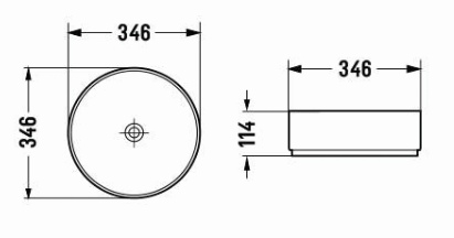 360mmx360mm  Above Counter Basin - Matte Black