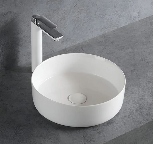 360mm Gloss White Round Above Counter Basin