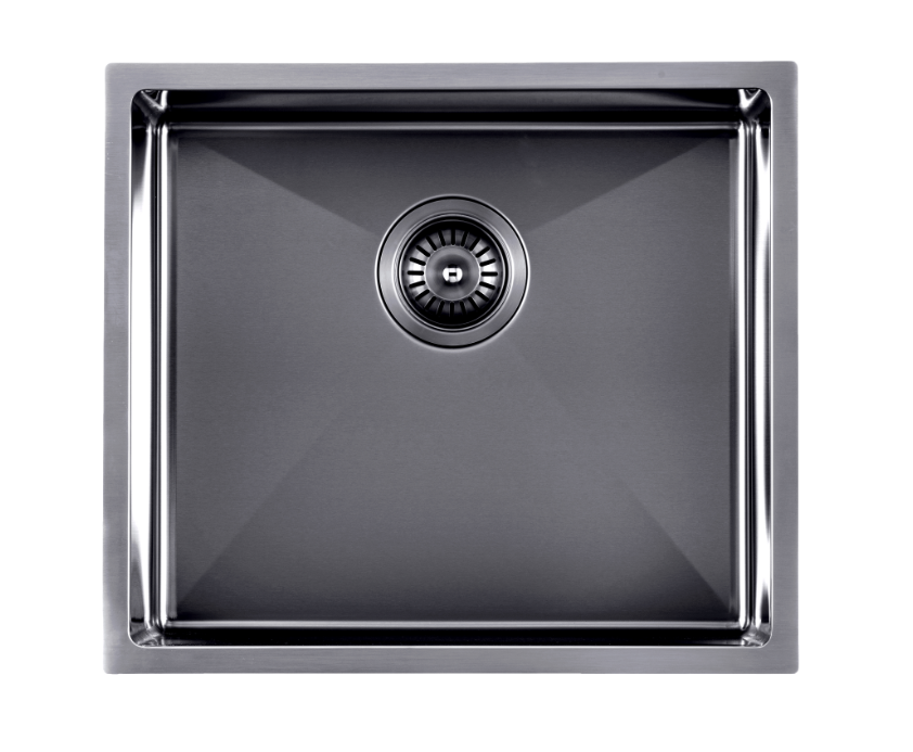 1.2mm Handmade Top/Undermount Single Bowl   Kitchen/Laundry Sink - Gun Metal Grey - 510x450x230mm