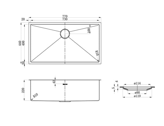 Axon Sink 770X440X220