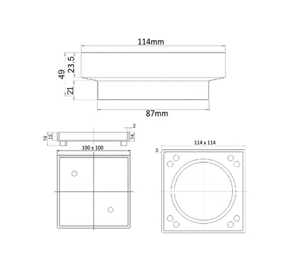Smart 114 Brass Chrome Square Tiles Waste