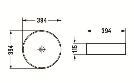 395mmx395mm  Above Counter Basin - Matte Black