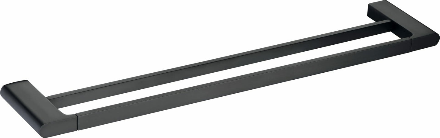 Cora Double Towel Rail 800mm - Matt Black