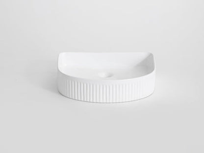 415*365*100mm Gloss White with Fluted Design Above Counter Basin