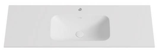 1200mmx460mm Solid Surface Moulded Top - Matte White - Tap Hole