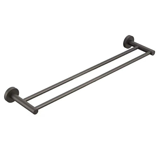 Otus Round Double Towel Rail 750mm - Gunmetal