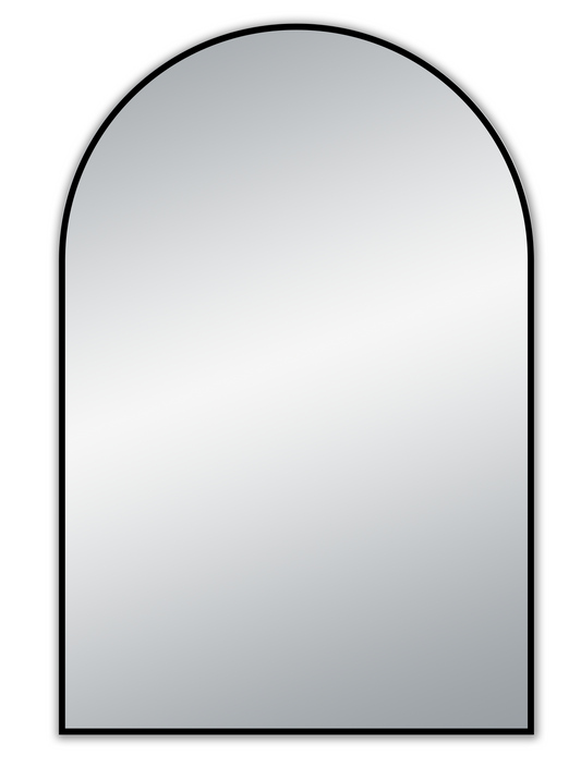 Arch LED Framed Mirror - Matt Black -  600x900mm