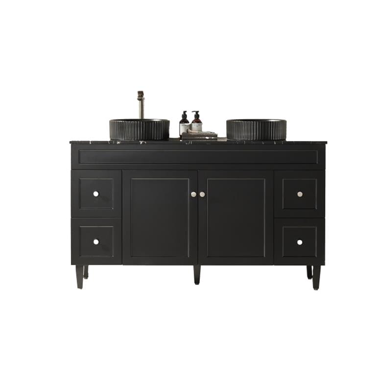 1500mm Harrington Floor Vanity PVC - Cabinet Only - Single/Double Bowl - Matte Black