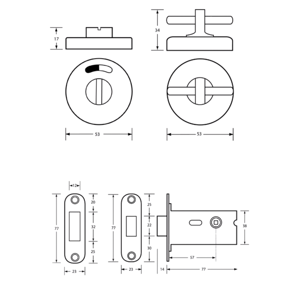 400A Morticed Lock and Indicator Set – With Screw Fixings