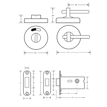 400AOFF Morticed Lock and Indicator Set – With Screw Fixings