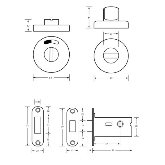 400 Morticed Lock and Indicator Set – With Screw Fixings