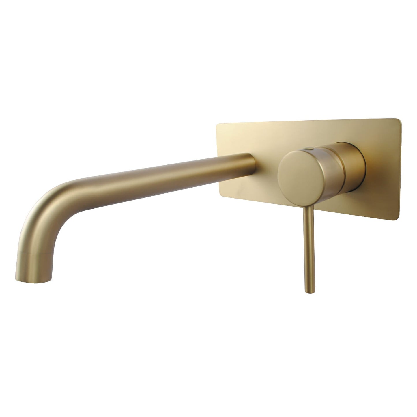 Pentro Round Brushed Yellow Gold Wall Mixer With Spout