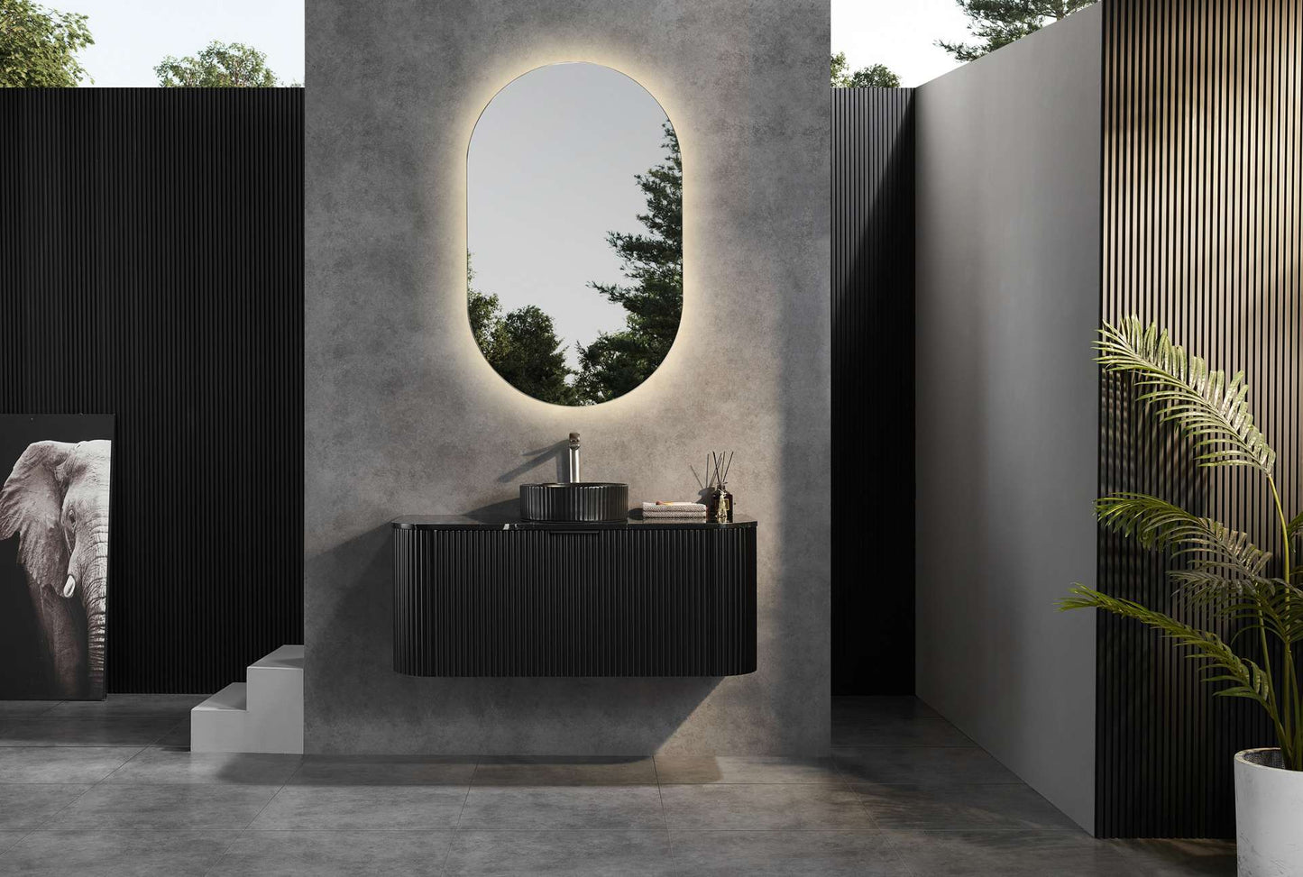 1200mm Avalon Wall Hung Vanity PVC Cabinet Only - Matte Black