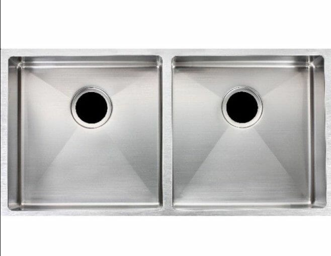 Stainless Steel Hand-made Double Kitchen   Sink(Round Edges) - 865x440x200mm