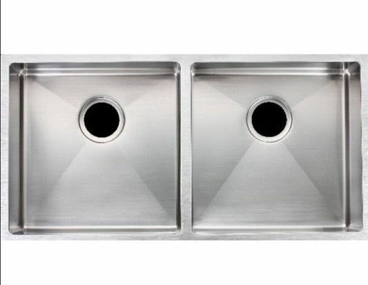Stainless Steel Hand-made Double Kitchen   Sink(Round Edges) - 865x440x200mm